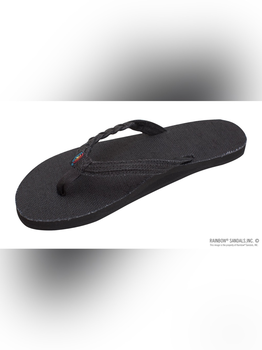 Rainbow Black Braided-strap Flip Flops